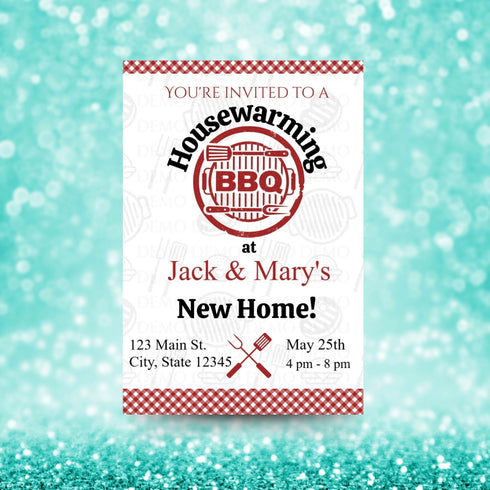 Personalized Housewarming BBQ Picnic Invitation